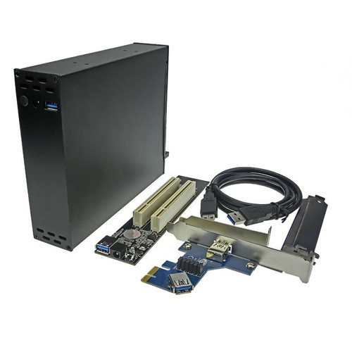 Boîtier de station d'accueil PCI PCIE X1 à 2 emplacements 32 bits carte PCI Riser station d'accueil pour ordinateur portable - Photo 1 sur 2