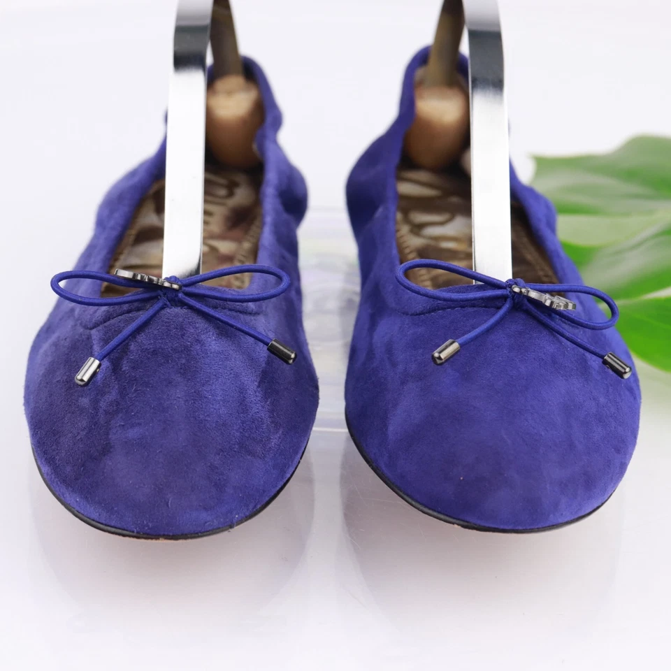 Sam Edelman Mujer Felicia Ballet Plano Talla 6 Azul Real Gamuza Zapato Arco Sin Cordones Foto 2 de 4