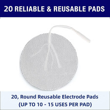 Newest 20 Pairs Unit Replacement Electrode Pads Round Patches for Muscle Massage