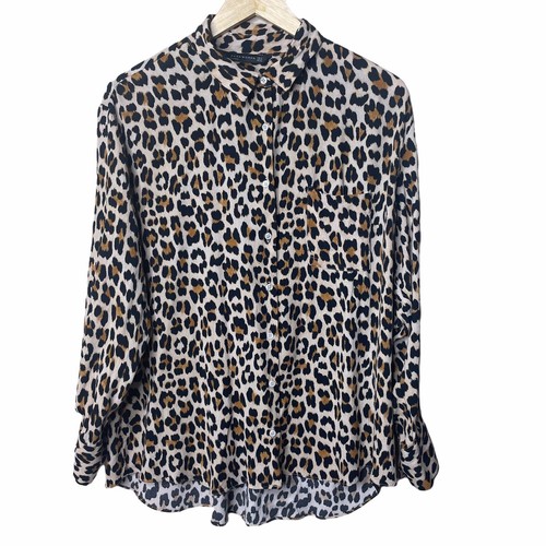 zara silk leopard shirt