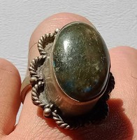 ANCIENT POST MEDIEVAL RARE SILVER COLOR SEAL RING WITH RARE STONE IN...
