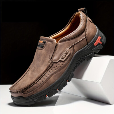 Genuine Leather Men's Business Casual Soft Non-Slip Breathable Loafers Sneakers