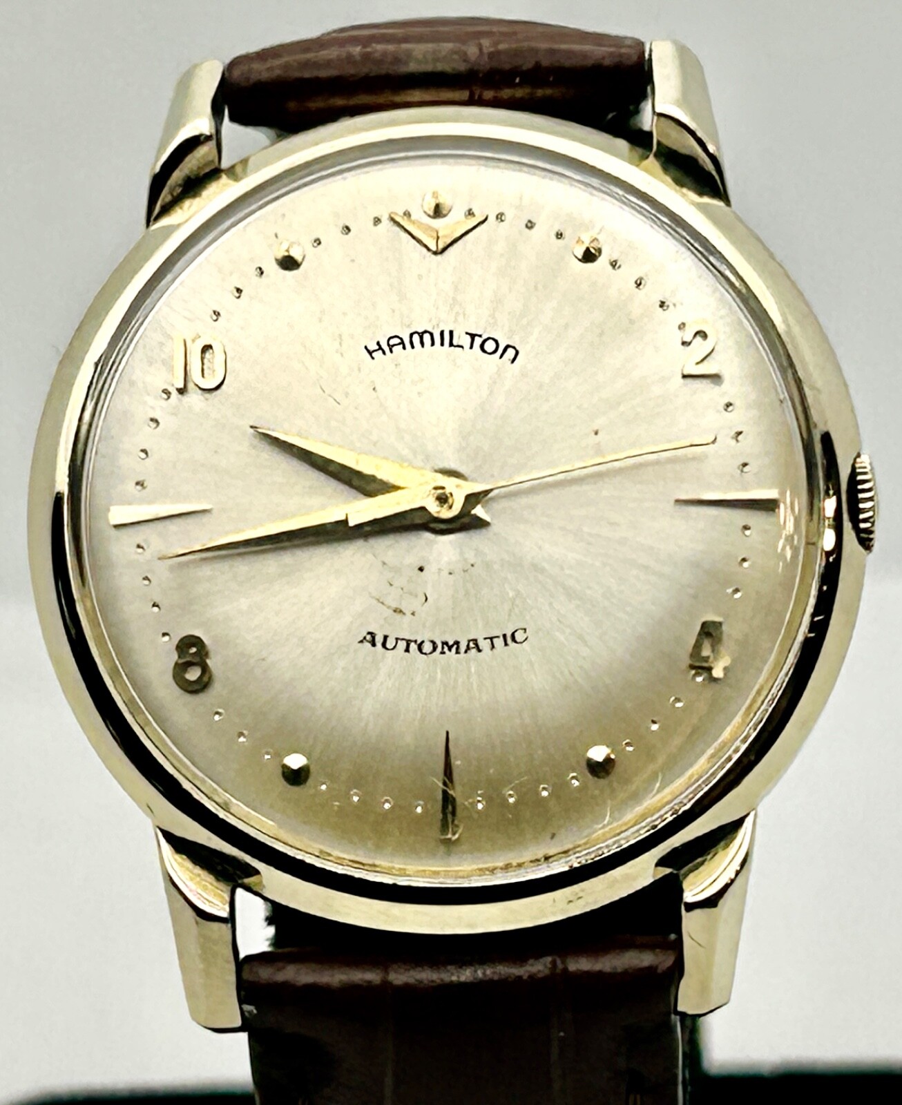 Vintage Mens 1958 Hamilton Automatic K-203 Watch 14k  gold New Band & Crystal