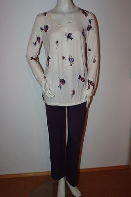 Triumph Pyjama ''Modern Finesse PK 01a'' Gr. 38 creme-lila Loungewear Schlafanzug 