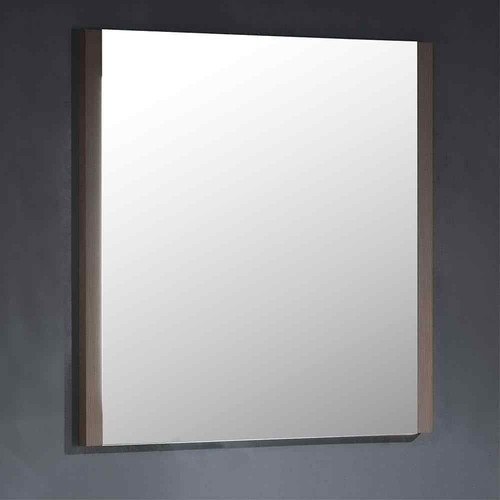 Torino 32.00 in. W x 32.00 in. H Framed Square Bathroom Vanity Mirror in Gray Oa - Picture 4 of 5