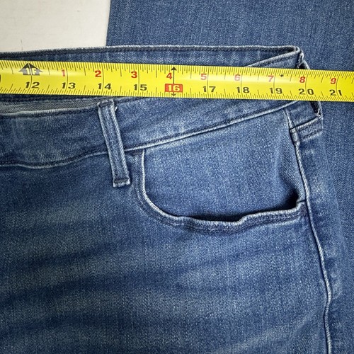 Old Navy Flare High Rise Distressed Womens 18 Stretch Dark Wash Blue Jeans EUC - Picture 5 of 10