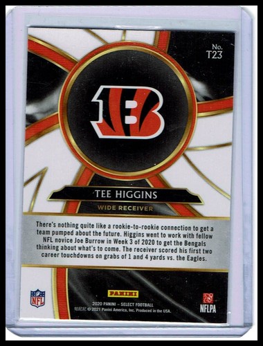 2020 Panini Select #T23 Tee Higgins Turbocharged - Picture 2 of 2