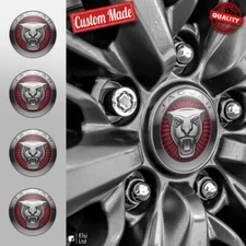 Jaguar Decals | 4pcs Set Wheel Cap Stickers | Custom Made Rim Emblems