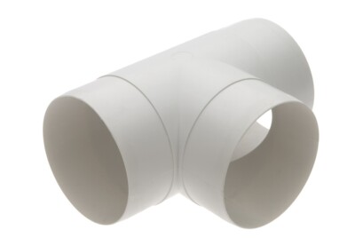 EQUAL T 4'' 100mm RUNDROHRSPALTER LÜFTUNG STARR KANAL ADAPTER WEISS