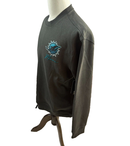 Ultra Game NFL Miami Dolphins Gray Crewneck Sweatshirt Mens Large NEW MSRP 75 - Picture 5 of 7