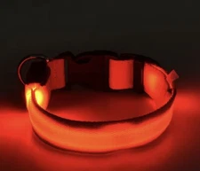 2 LED Dog Collar For Dog & Cat,Cat Collar Light Up Collars For Outdoor Night Red