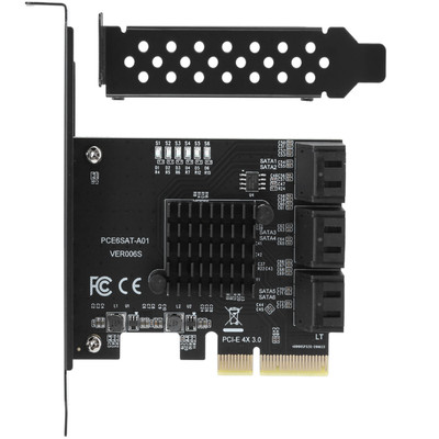 PCI-E To 6 Ports SATA 3.0 Controller Expansion Card Adapter 6Gbps For PC d