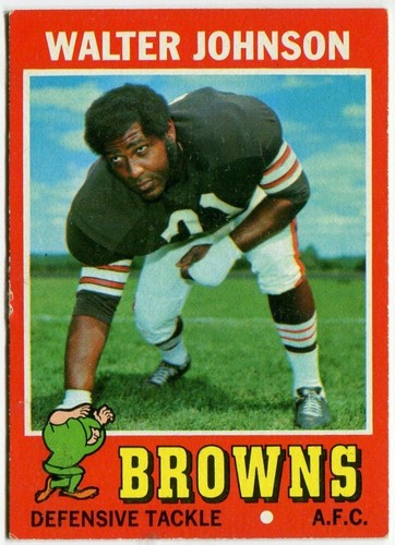 1971 Topps #104 Walter Johnson Cleveland Browns - Imagen 1 de 2