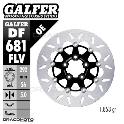 HARLEY FLTR/I ROAD GLIDE 2000-2007 DF681FLV Rear Brake Disc Rotor GALFER Floa...