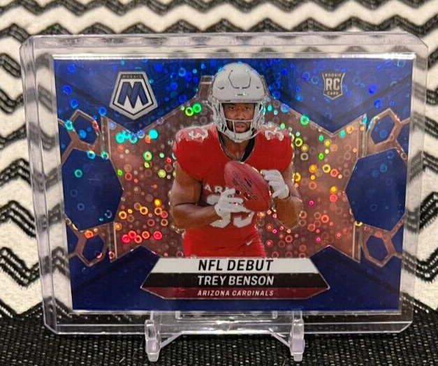 2024 Panini Mosaic Trey Benson NFL Debut No Huddle Blue Disco Prizm RC /75