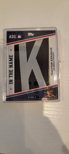 2020 topps Baseball In The Name Relic Card Clayton Kershaw "K" 1 of 1 - 第 1/2 張圖片