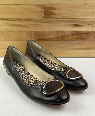 OSCAR DE LA RENTA Women Size 7.5M Leather Slip On Flat Ballet Dress Shoe