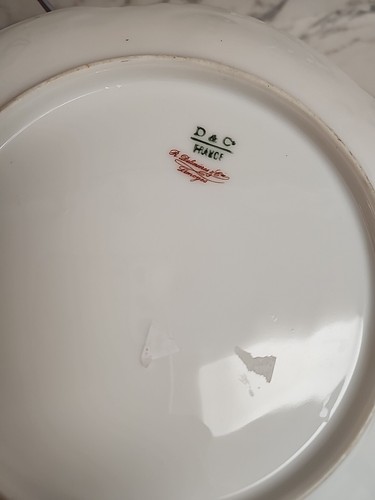 Antique Limoges Porcelain Dish, 2 Birds Walking Elegant 9" D Gold D&C France - Picture 4 of 9