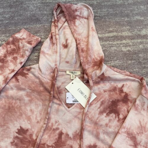 NEU Christopher Banks Batik Hoodie Boho COMO BLU Damen L Petite Coral Pink Neu mit Etikett - Bild 3 von 11