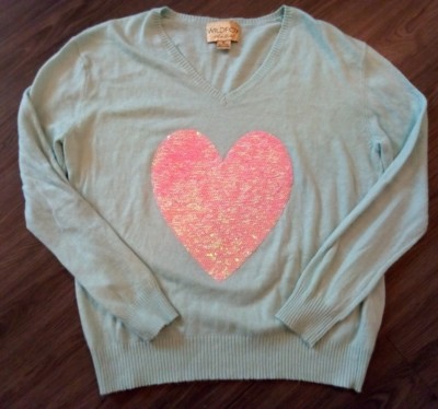 sequin heart sweater