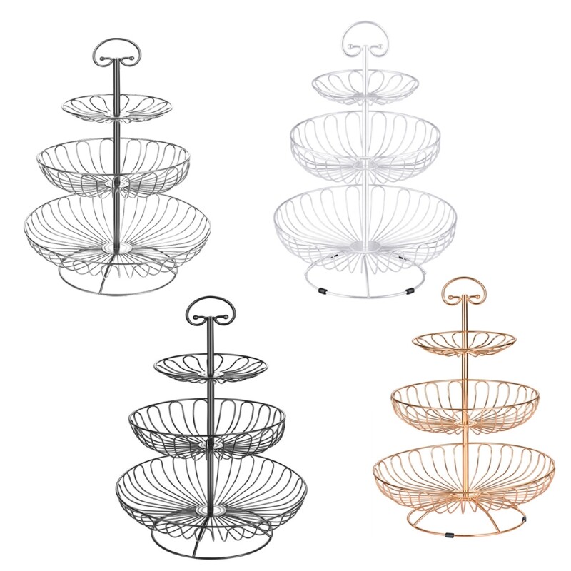 Fruit Basket Fruit Bowls Stand for Counter Detachable Bread Baskets