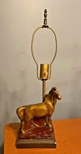 Mustang Vtg Cold Painted Plaster Horse Lamp Galvano Bronze Mark Paul Herzel 20