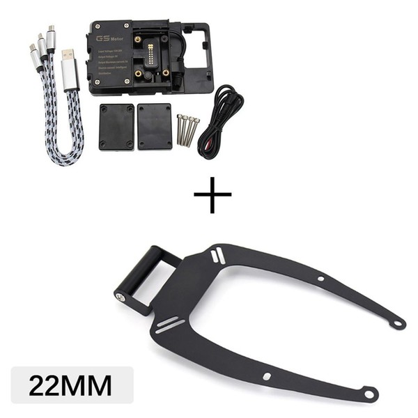 NEU Motorrad Halterung FüR Yamaha N-MAX 125 155 Navigation Halter B 22MM Set-image