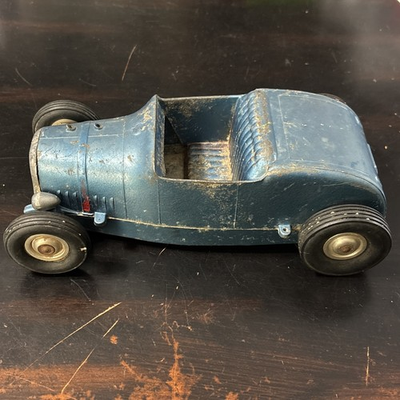 #ad Vintage 1950s Blue Hot Rod Tether Car All American Co. Los Angeles California. $350.00