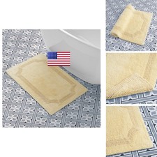 Laura Ashley Reversible Cotton Bath Mat 21"x34" Yellow