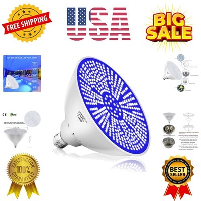 12V 36W LED Pool Bulb Ocean Blue Light, 4200lm 6500K Endless Dark Blue Color ...