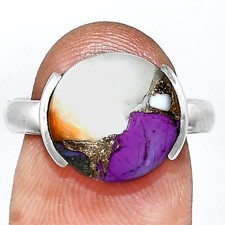 Spiny Oyster Turquoise - Arizona 925 Sterling Silver Ring s.8 Jewelry R-1173