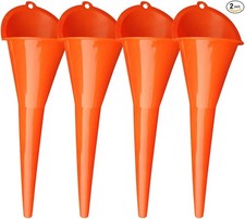 2pcs Long Neck Oil Funnels Multi-purpose Spill Saver Fun Item Shape 4 Orange