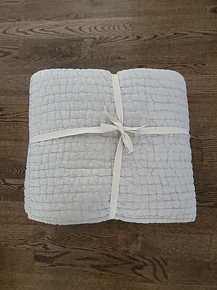 Edredón Quince Europeo de Lino y Algodón Puntada, King Cal Kimg, Nuevo sin Etiquetas Foto 3 de 3