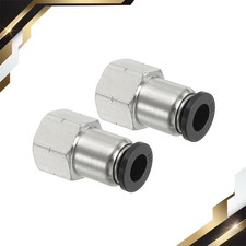 2 x Female Straight 1/4" Tubing OD x 1/8" NPT Thread Push to Connect Fitting