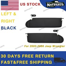 Pair Black 03-06 Jeep Wrangler Left Driver Side Sun Visor 5hd811x9ac 5hd801x9ac
