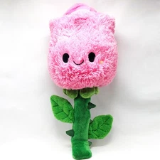 Squishable Large Plush Pink Rose 21" Tall Stands Up Cute Smiling Romantic Gift