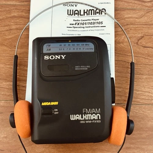 SONY Walkman WM-FX103 Cassette Player withAM/FM Radio -New Belt - Reconditioned