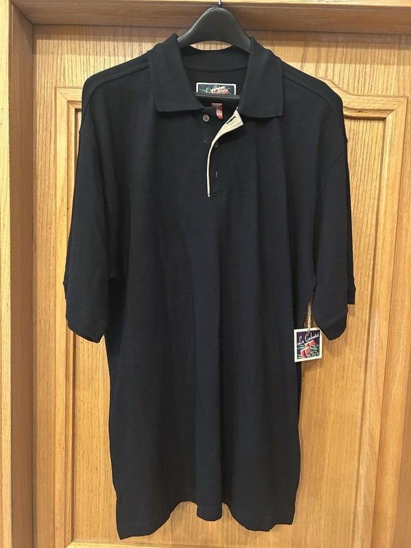LA CABANA MEN BLACK POLO SHIRT  SIZE MED ,SHORT SLEEVE,CASUAL STYLE D762123L
