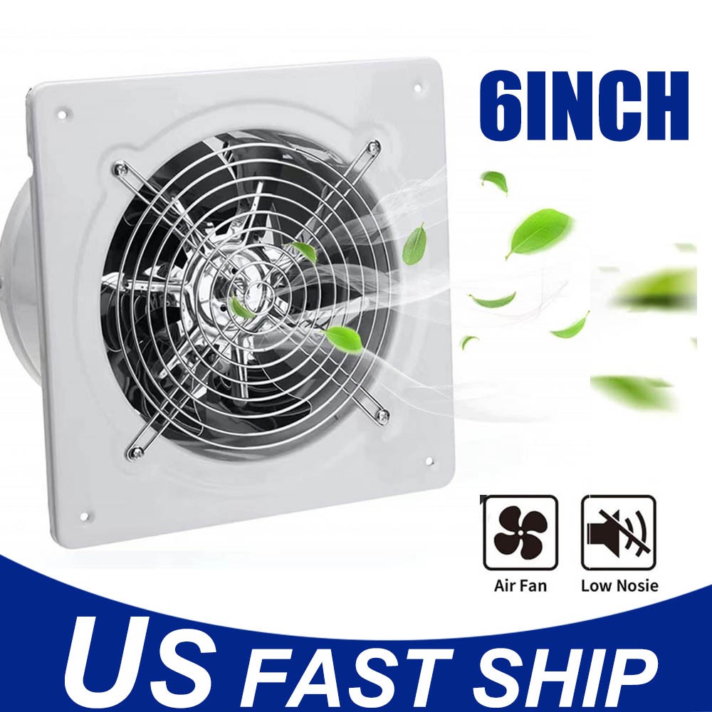 6in White Exhaust Fan Ventilation Extractor Fan Wall-Mounted Blower Antibackflow