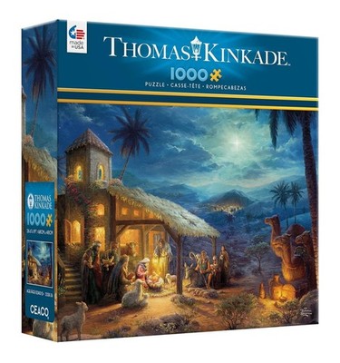 Thomas Kinkade Ceaco Jigsaw Puzzle - The Nativity - Christmas 1000 Pieces New