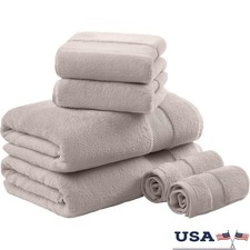 6 Piece Turkish Cotton Bath Towel Set Soft Absorbent OEKO-TEX Certified New