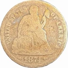 1874 Seated Liberty Dime. Coin pictured is what you will receive
