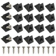 100 Pcs Plastic Corner Braces Black L-Brackets with Screws