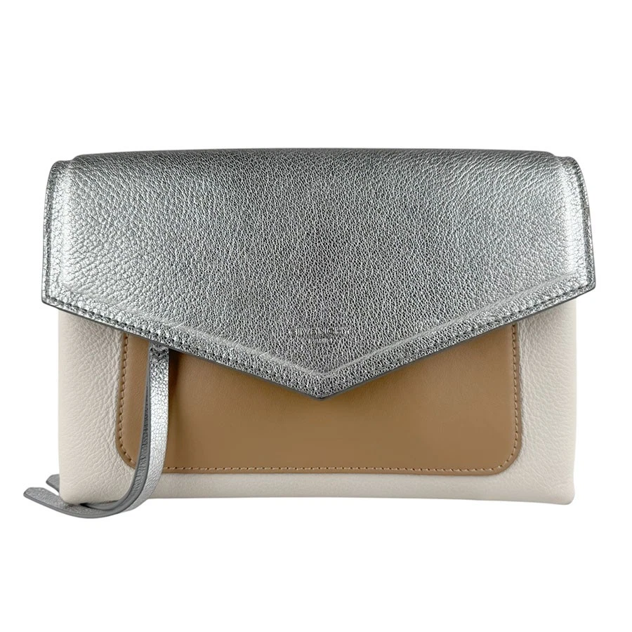 Givenchy — Auth GIVENCHY Shoulder Bag Silver/Beige/Off White Leather - z9512