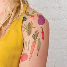 SHIP FROM NY - Temporary Tattoo - Vegetables
