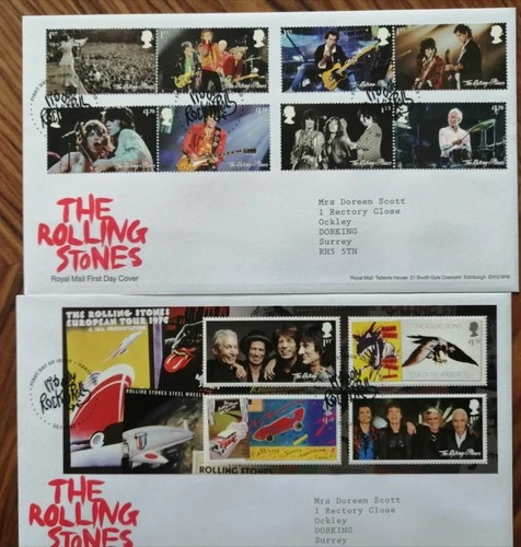 GB 2022 ROLLING STONES FDCS  20.01.2022 both with DARTFORD postmark