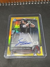 2025 Bowman - Chrome Prospect Autographs Slade Caldwell #CPA-SC Yellow Refractor