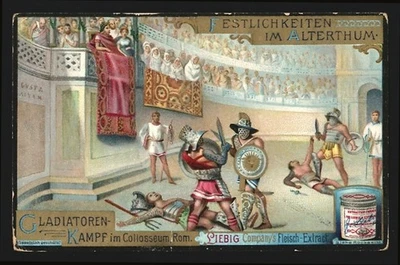 Image de collection Liebig, festivités de l'Antiquité, combat de... - Photo 1/2