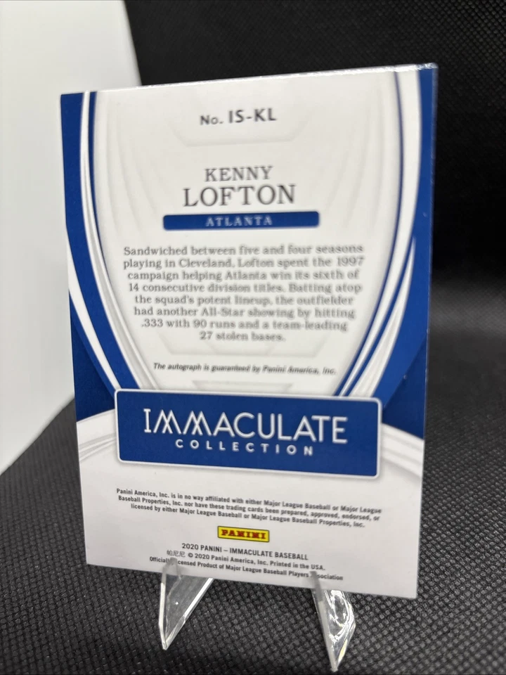 2020 Panini Immaculate Collection Immaculate Signatures Kenny Lofton /25 - Imagem 2 de 3