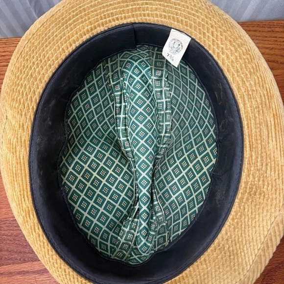 Vintage United Hatters Corduroy Fedora Tan Hat size 7 3/8 retro grandpa core - Image 3 of 4